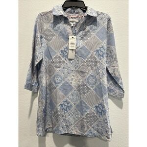 Foxcroft Women's Blue Freesia Blouse Size 6